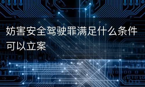 妨害安全驾驶罪满足什么条件可以立案
