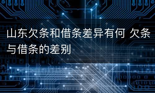 山东欠条和借条差异有何 欠条与借条的差别