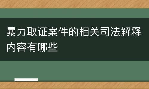 暴力取证案件的相关司法解释内容有哪些