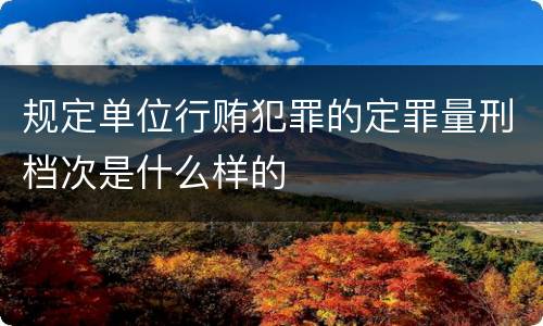 规定单位行贿犯罪的定罪量刑档次是什么样的