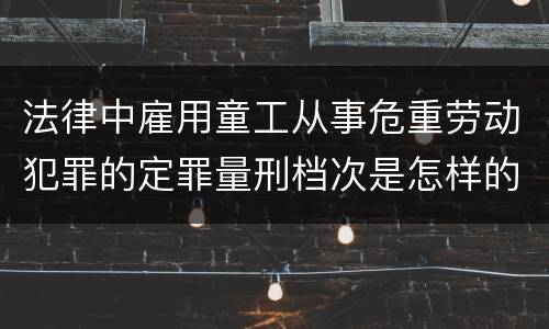 法律中雇用童工从事危重劳动犯罪的定罪量刑档次是怎样的