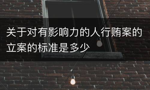 关于对有影响力的人行贿案的立案的标准是多少