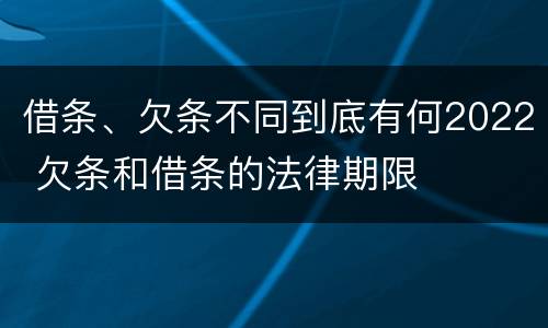 借条、欠条不同到底有何2022 欠条和借条的法律期限