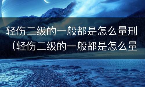 轻伤二级的一般都是怎么量刑（轻伤二级的一般都是怎么量刑的）