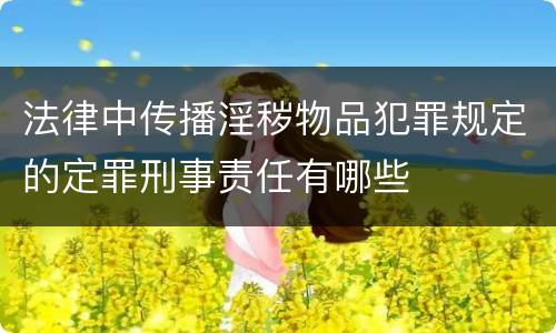 法律中传播淫秽物品犯罪规定的定罪刑事责任有哪些