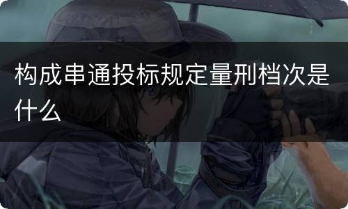构成串通投标规定量刑档次是什么