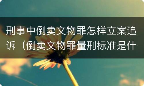 刑事中倒卖文物罪怎样立案追诉（倒卖文物罪量刑标准是什么）