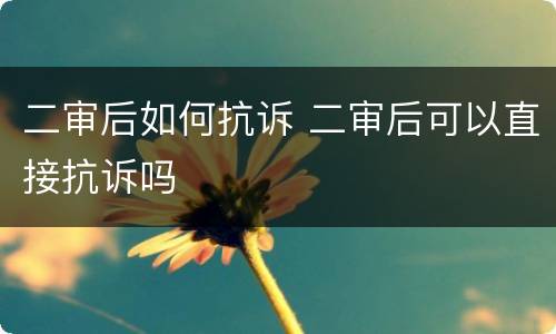 二审后如何抗诉 二审后可以直接抗诉吗
