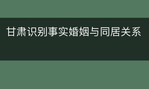 甘肃识别事实婚姻与同居关系