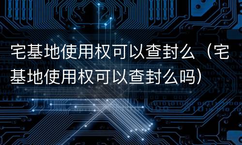 宅基地使用权可以查封么（宅基地使用权可以查封么吗）