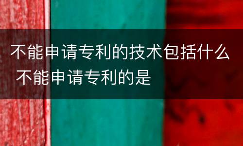 不能申请专利的技术包括什么 不能申请专利的是