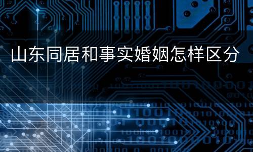 山东同居和事实婚姻怎样区分