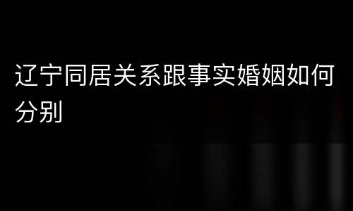 辽宁同居关系跟事实婚姻如何分别