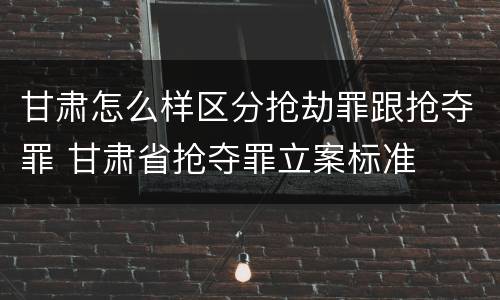 甘肃怎么样区分抢劫罪跟抢夺罪 甘肃省抢夺罪立案标准