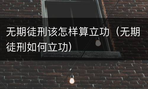 无期徒刑该怎样算立功（无期徒刑如何立功）