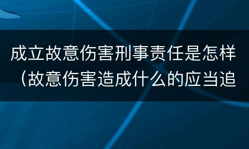 成立故意伤害刑事责任是怎样（故意伤害造成什么的应当追究刑事责任）