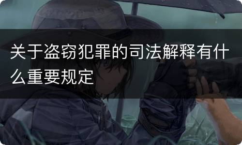 关于盗窃犯罪的司法解释有什么重要规定