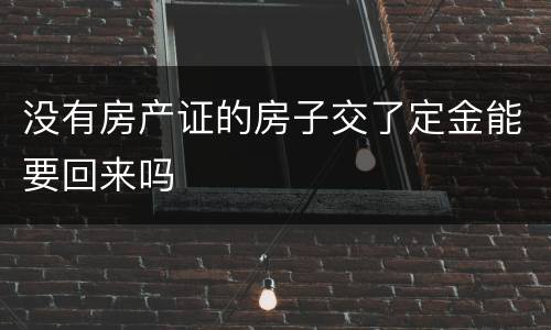 没有房产证的房子交了定金能要回来吗