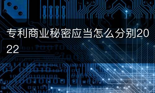 专利商业秘密应当怎么分别2022