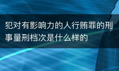 犯对有影响力的人行贿罪的刑事量刑档次是什么样的