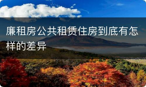 廉租房公共租赁住房到底有怎样的差异