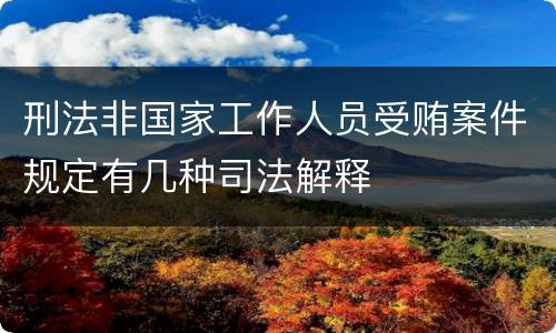 刑法非国家工作人员受贿案件规定有几种司法解释