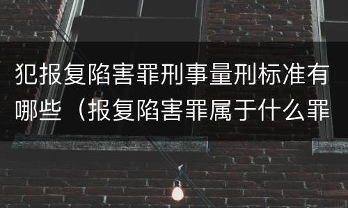 犯报复陷害罪刑事量刑标准有哪些（报复陷害罪属于什么罪）