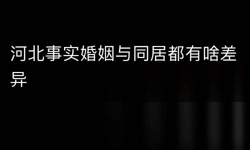 河北事实婚姻与同居都有啥差异