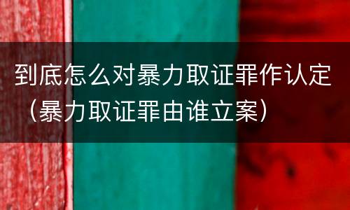 到底怎么对暴力取证罪作认定（暴力取证罪由谁立案）