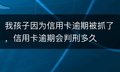 我孩子因为信用卡逾期被抓了，信用卡逾期会判刑多久