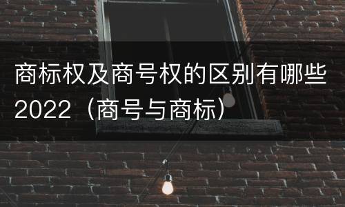 商标权及商号权的区别有哪些2022（商号与商标）