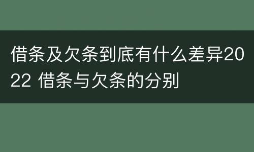 借条及欠条到底有什么差异2022 借条与欠条的分别