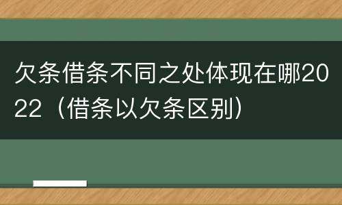 欠条借条不同之处体现在哪2022（借条以欠条区别）