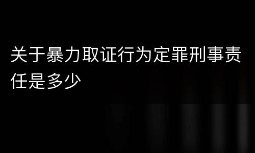 关于暴力取证行为定罪刑事责任是多少