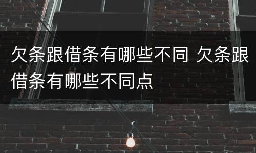 欠条跟借条有哪些不同 欠条跟借条有哪些不同点