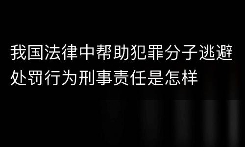 我国法律中帮助犯罪分子逃避处罚行为刑事责任是怎样