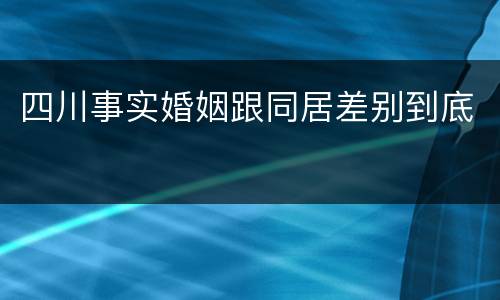 四川事实婚姻跟同居差别到底