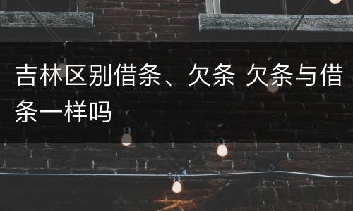 吉林区别借条、欠条 欠条与借条一样吗