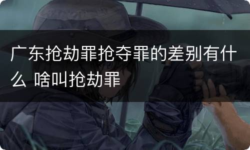 广东抢劫罪抢夺罪的差别有什么 啥叫抢劫罪