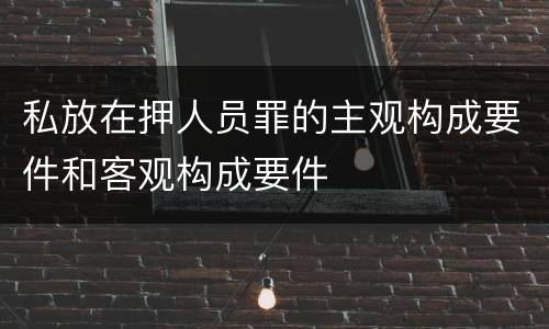 私放在押人员罪的主观构成要件和客观构成要件