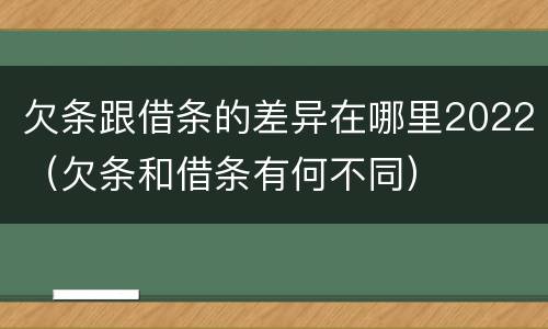 欠条跟借条的差异在哪里2022（欠条和借条有何不同）
