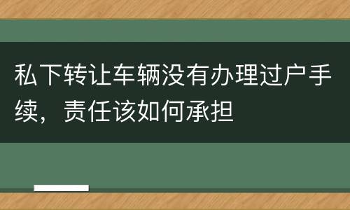 私下转让车辆没有办理过户手续，责任该如何承担