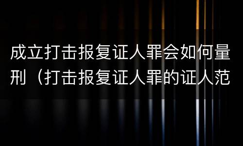 成立打击报复证人罪会如何量刑（打击报复证人罪的证人范围）