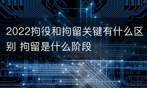 2022拘役和拘留关键有什么区别 拘留是什么阶段