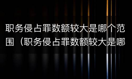 职务侵占罪数额较大是哪个范围（职务侵占罪数额较大是哪个范围的）