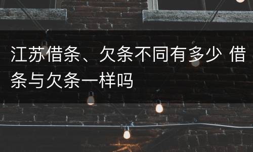 江苏借条、欠条不同有多少 借条与欠条一样吗