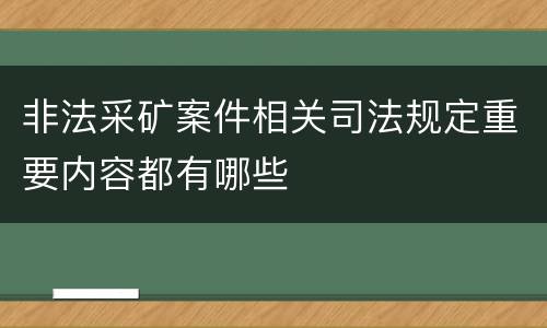 非法采矿案件相关司法规定重要内容都有哪些