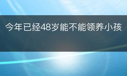 今年已经48岁能不能领养小孩