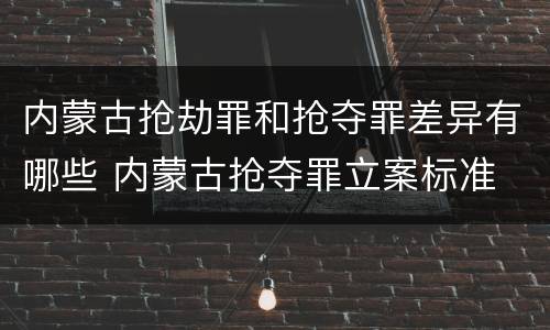 内蒙古抢劫罪和抢夺罪差异有哪些 内蒙古抢夺罪立案标准