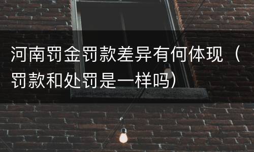 河南罚金罚款差异有何体现（罚款和处罚是一样吗）